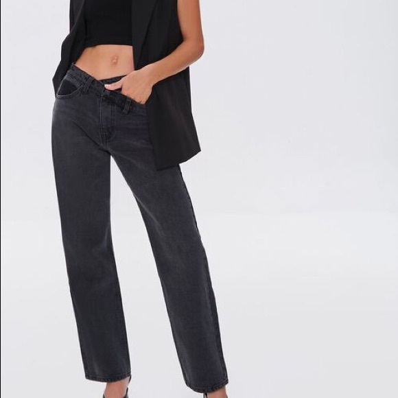 Forever 21 Crisscross Waist 90s Fit Jeans - Picture 7 of 9